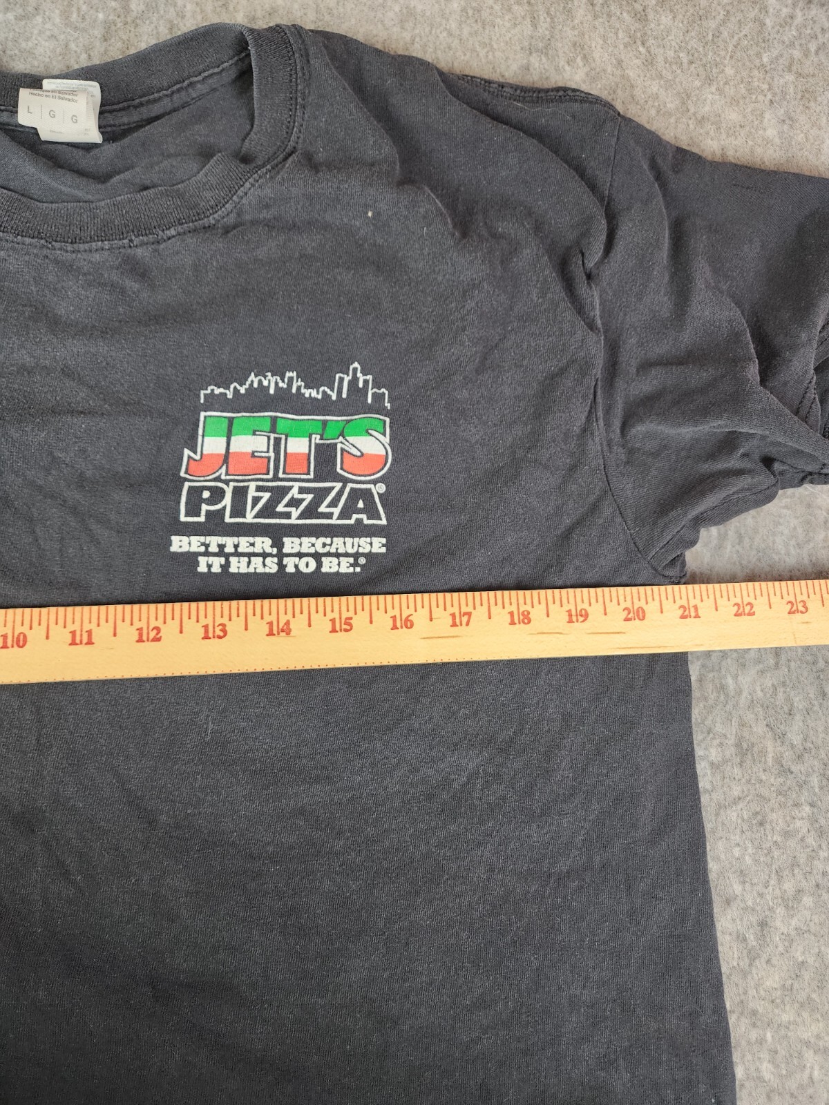 Jet’s Pizza Black T Shirt Size Large Better Because Is Has To Be Distressed
