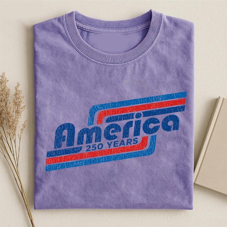 American Flag Shirt, 250 Years USA Graphic Tee, Patriotic Vintage Style T Shirt