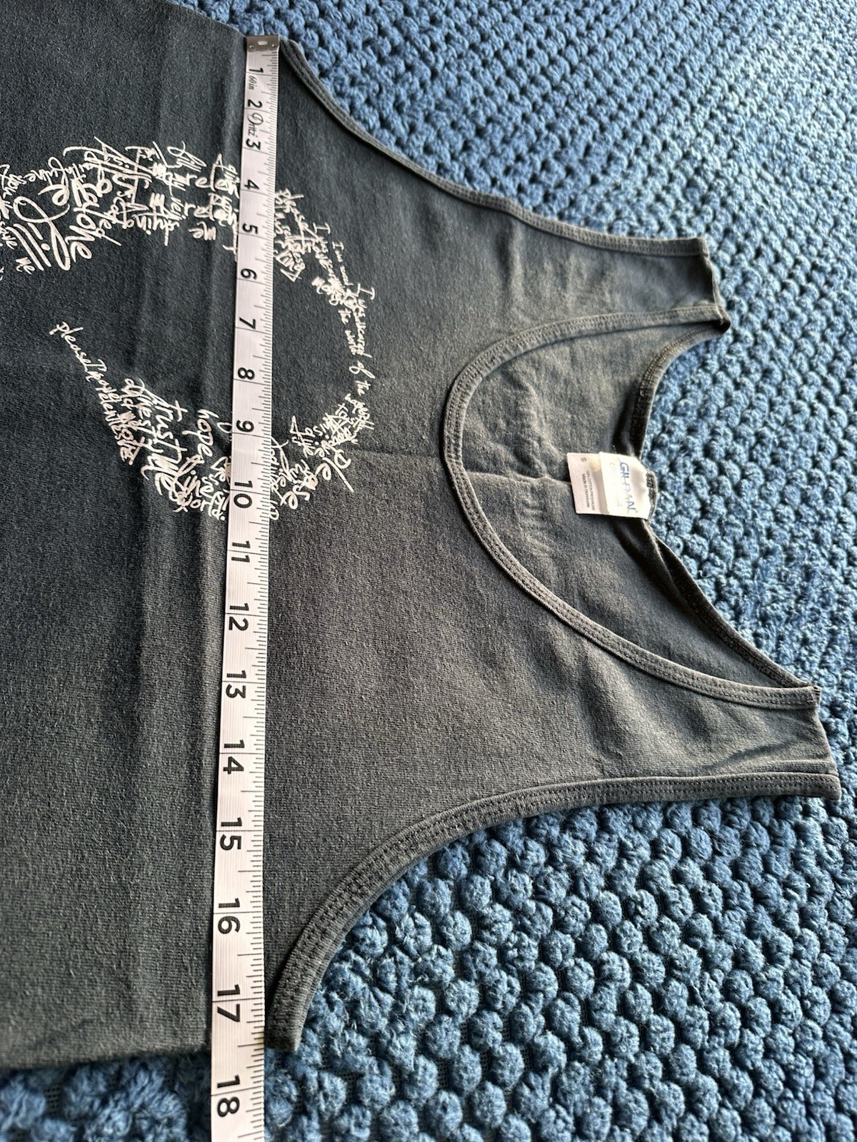 Gildan Ultra Cotton Of Mice & Men Band Graphic Gray Tank Top Scoop Neck S