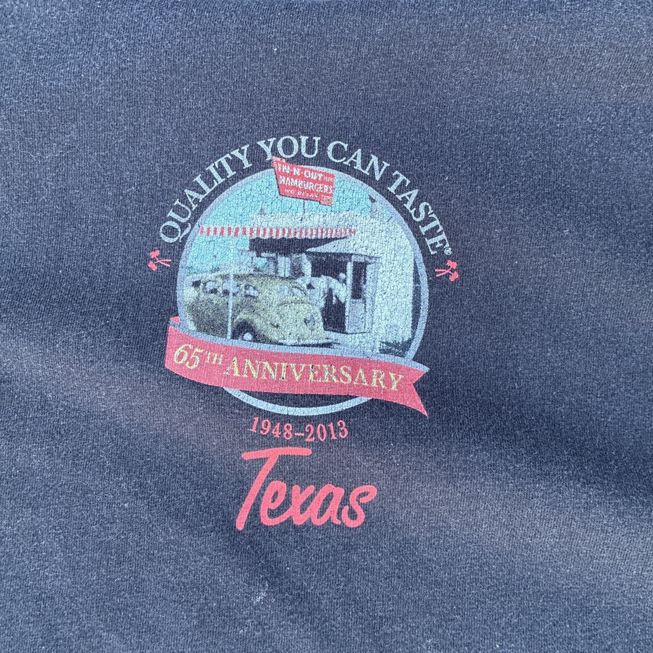 Hanes Beefy-T Men’s XL Black Cotton Crewneck Graphic Texas 65th Anniversary Tee