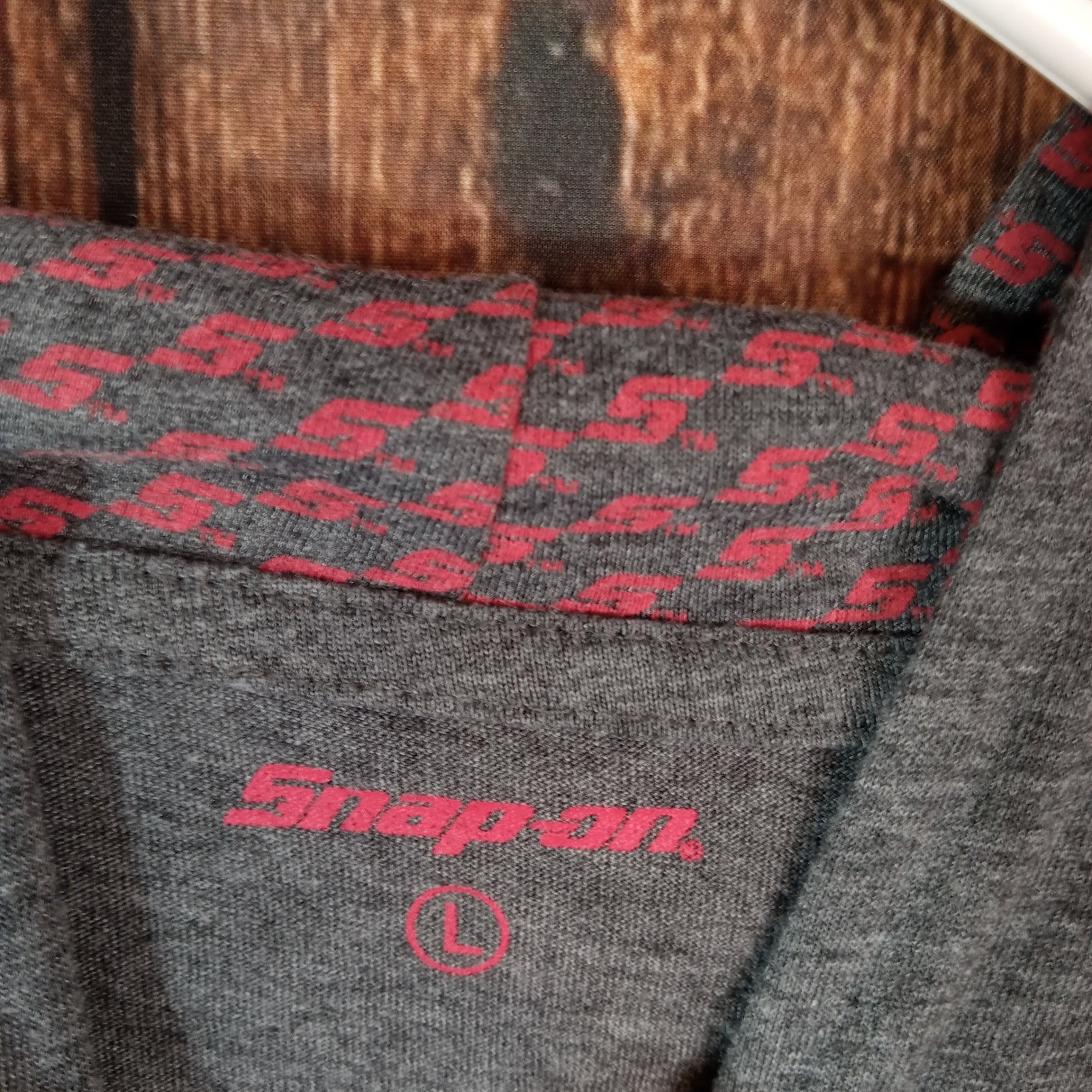 Snap-on Tools Mens Gray Red Logo Lightweight Hooded Tri-Blend T-Shirt Large