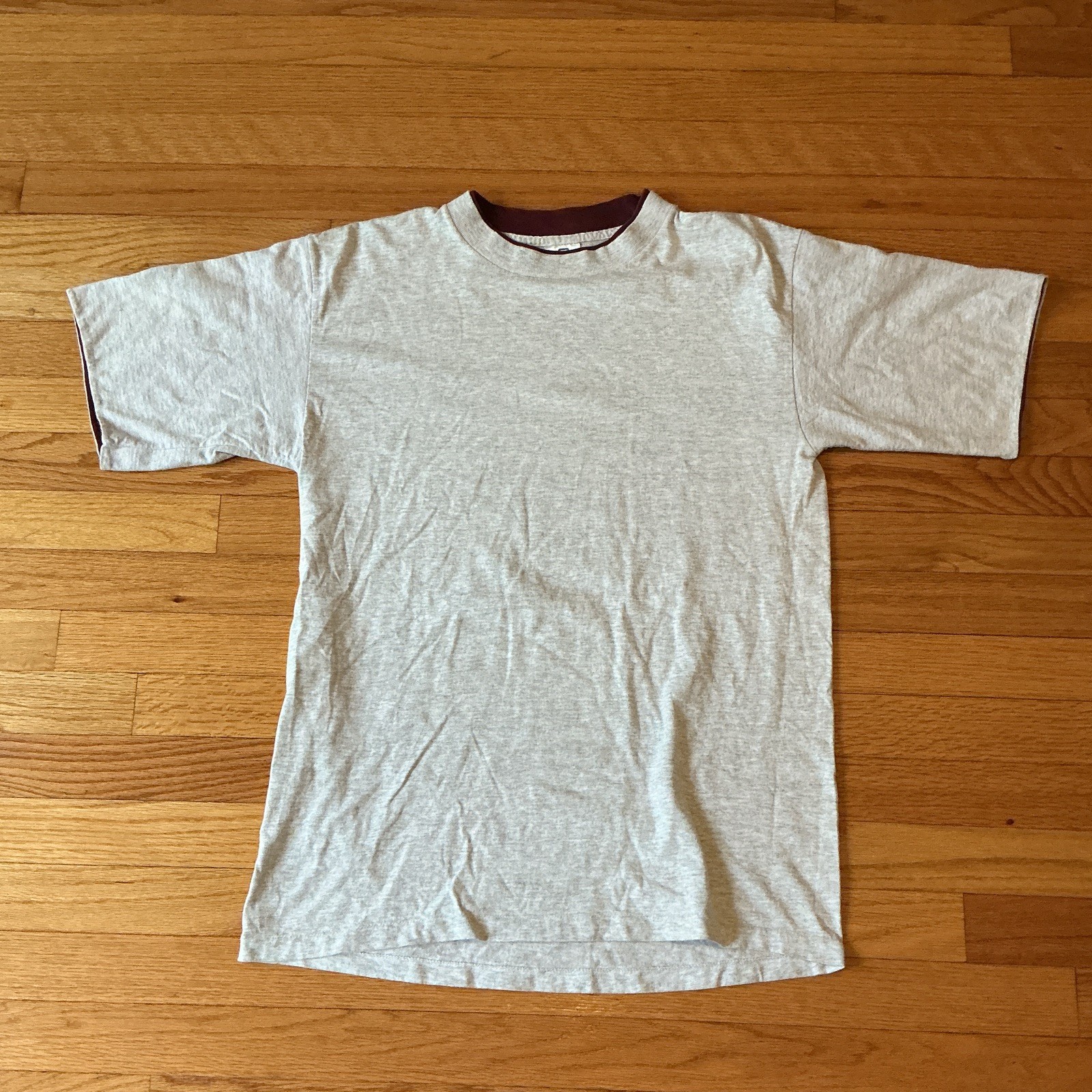 Vintage single stitch T-Shirt belton stacked collar Cotton made in USA L