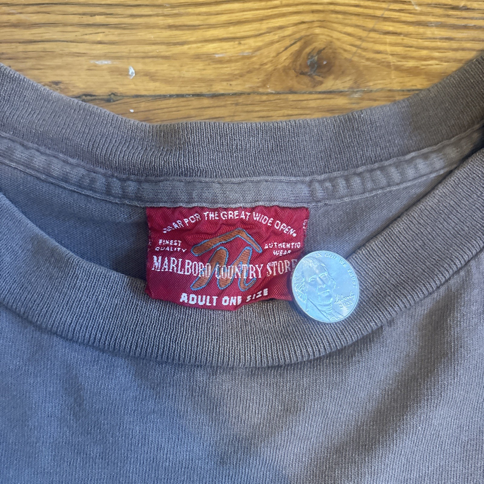 Vtg 90s Marlboro Country Store Cowboy Horse Western Rodeo Pocket T Shirt XL Fade
