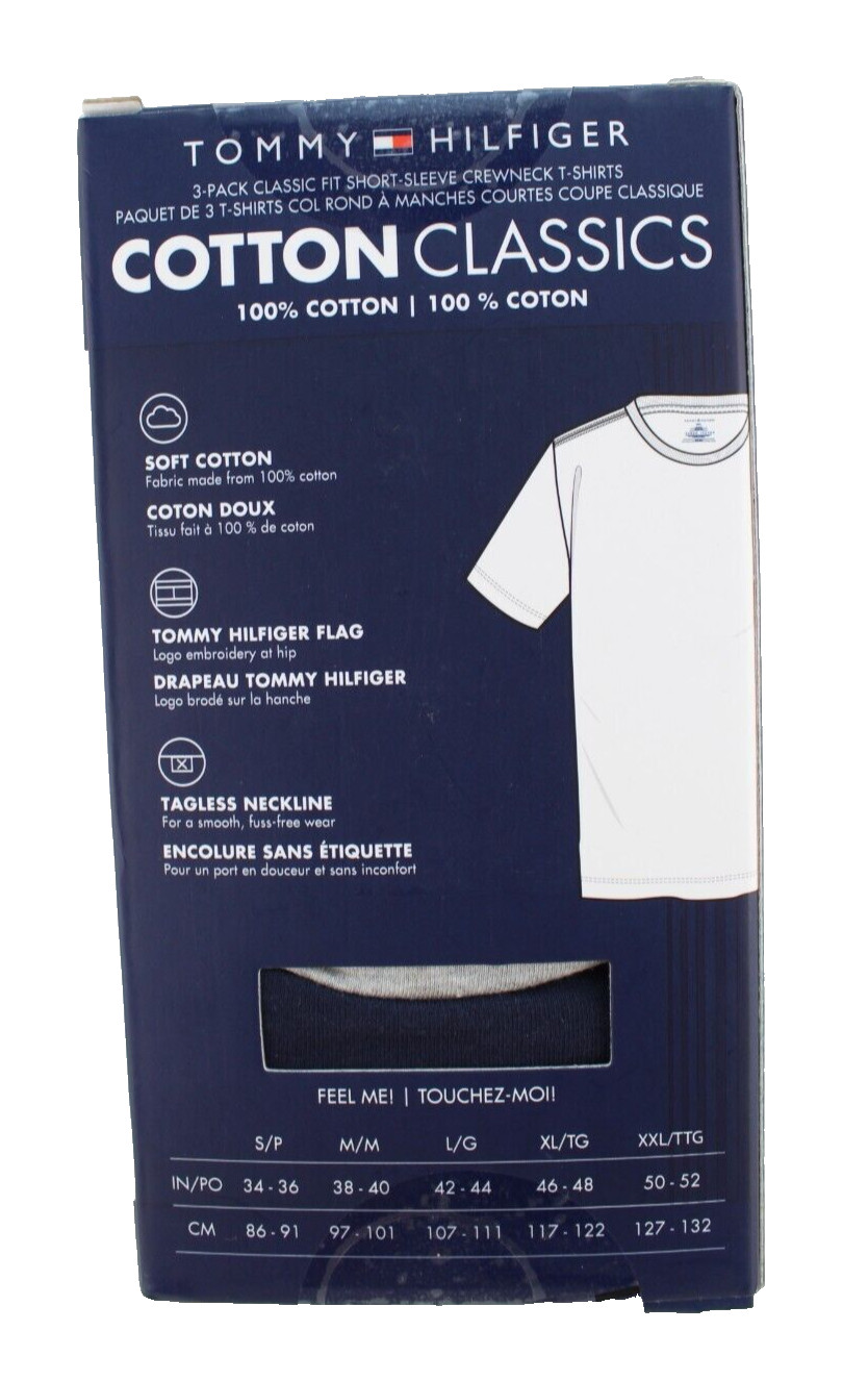 TOMMY HILFIGER Size S 34-36 Multi-Color 3-Pk Classic Crew Neck T-shirts MSRP $42
