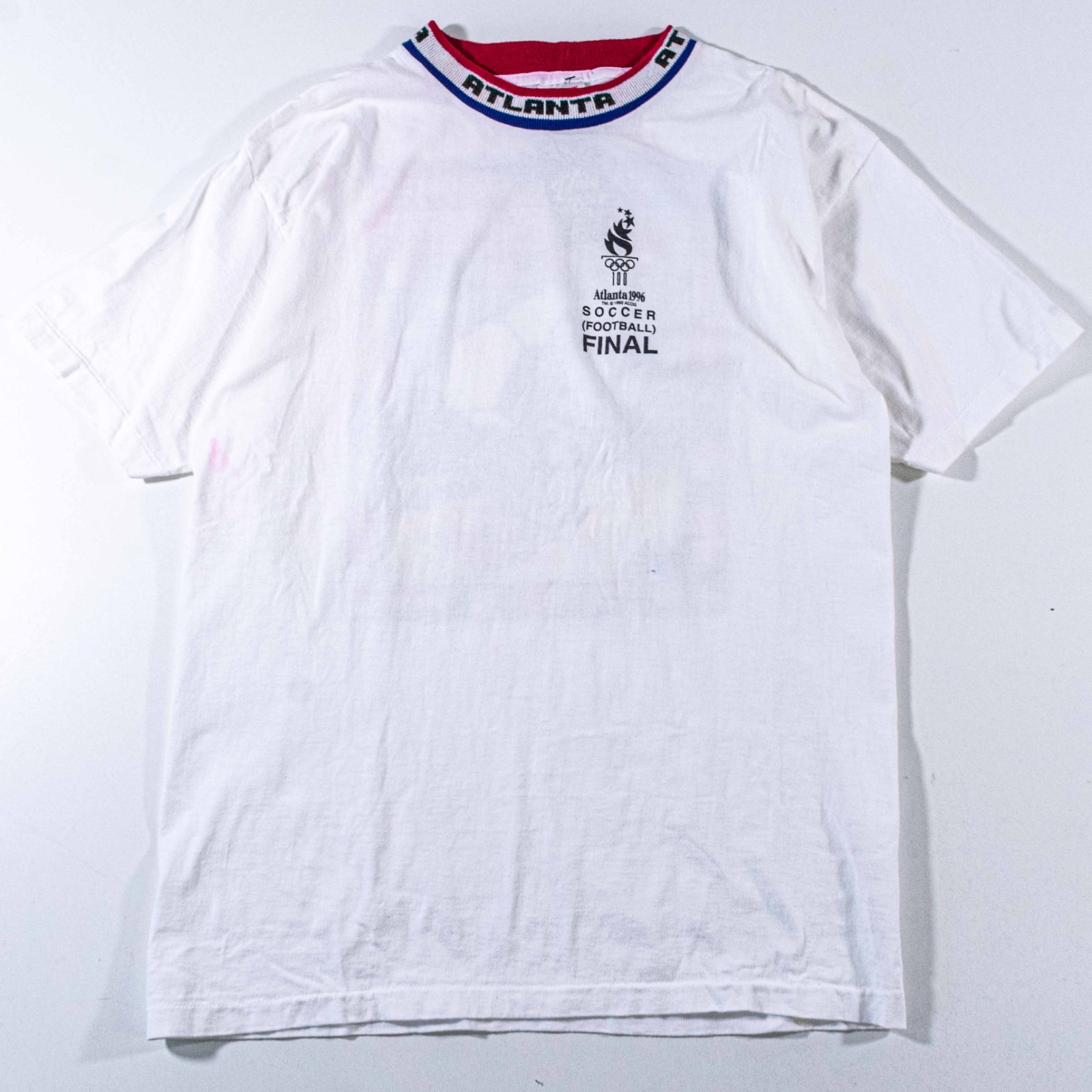Vintage 1996 Olympics Soccer Shirt Large Final Kick To Athens Georgia Tee 90s
