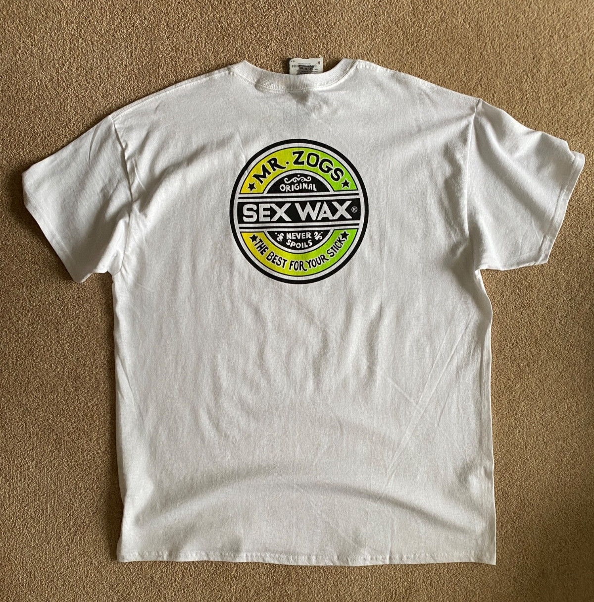 BNWT MR ZOGS SEX WAX BACK LOGO WHITE SURF TSHIRT XL