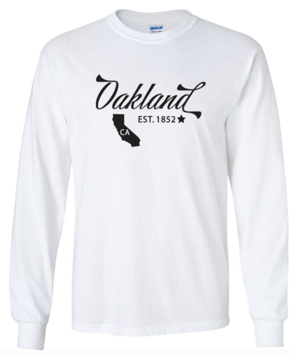 Oakland California State T-Shirt Graphic Tee Unisex Apparel Custom Text 