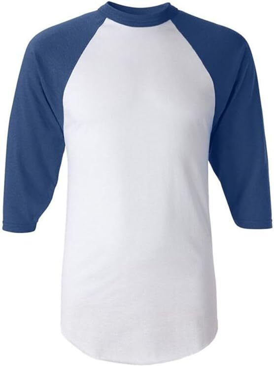 Men’s Regular fit Two Tone 100% Ring-Spun Combed Cotton Raglan ¾ Sleeve Baseball