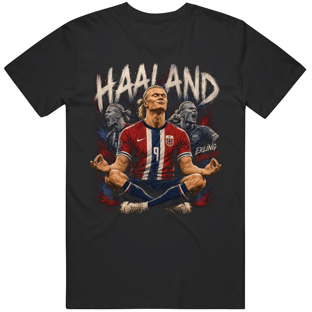 Erling Haaland Retro Norway Superstar Zen Football Streetwear Cool Graphic T Shi