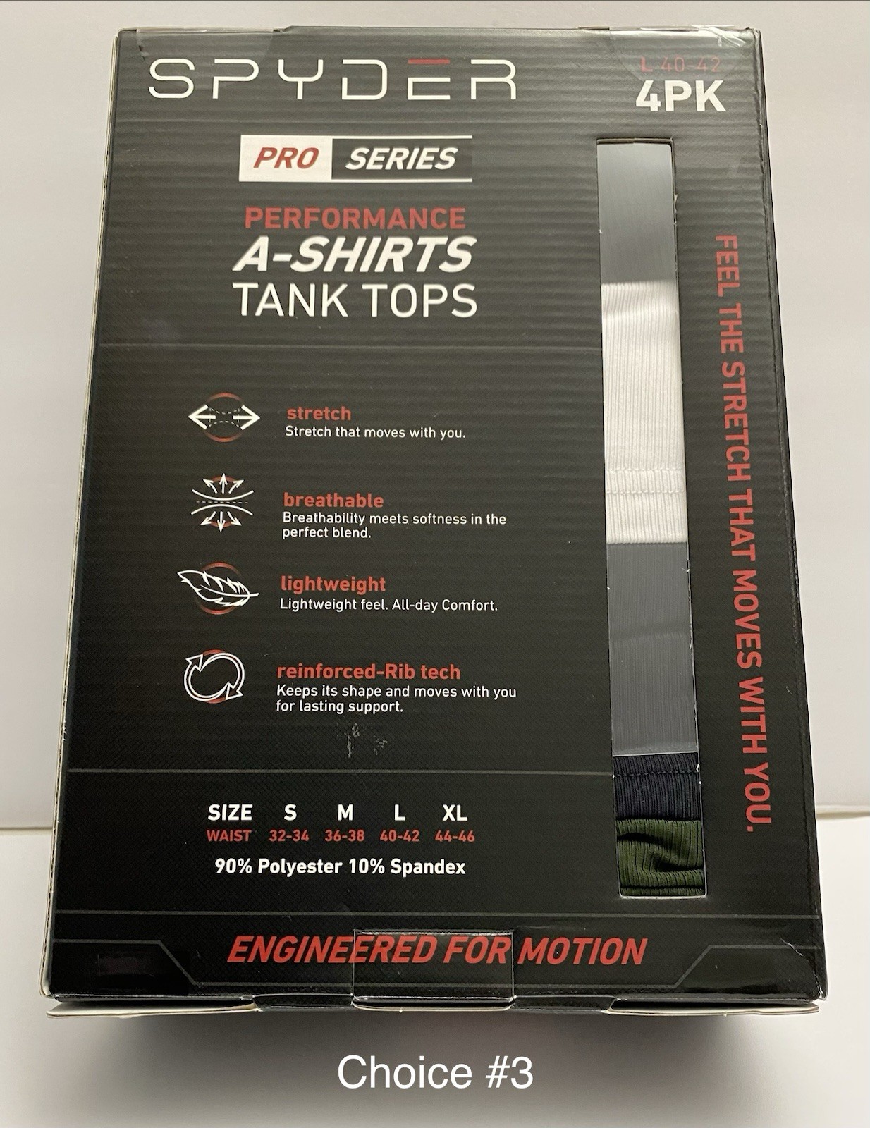 Spyder Pro Series Men’s Tank Tops Performance – Engineered For Motion 4-Pack