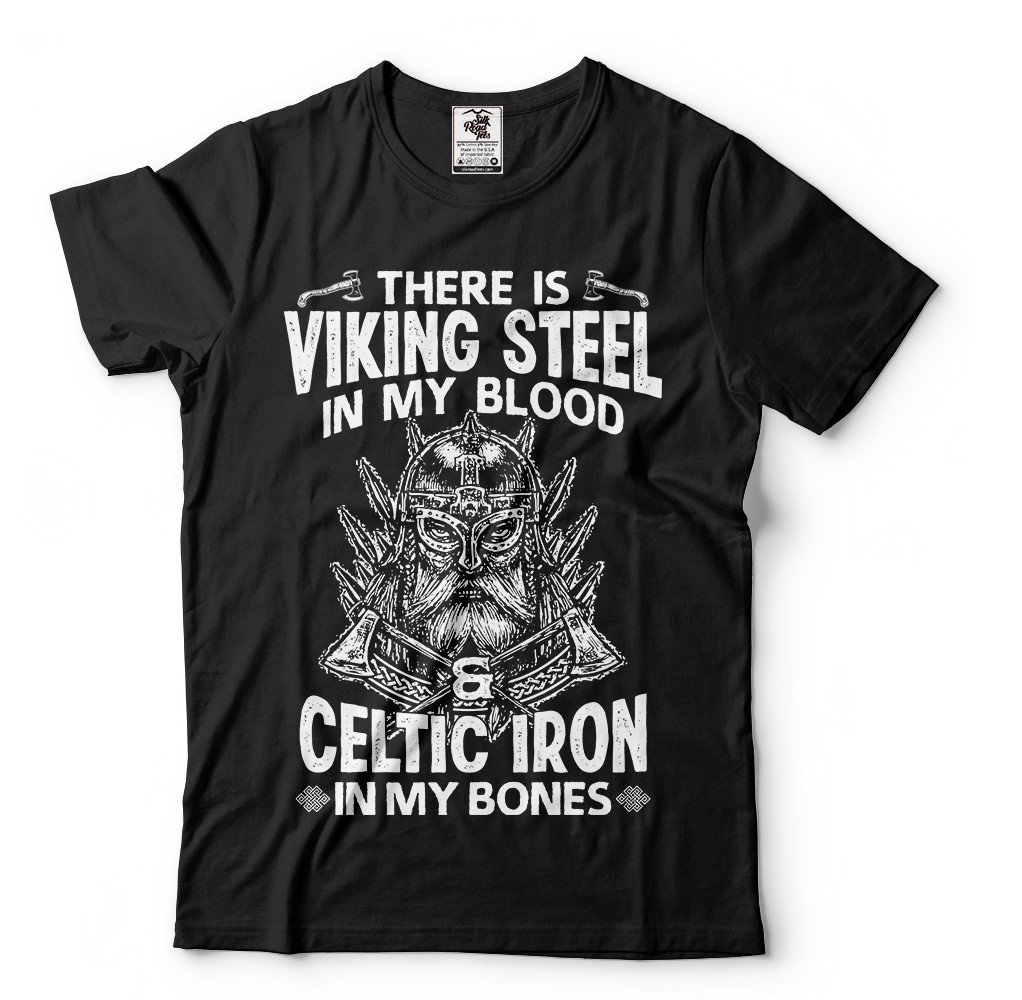Viking Steel Celtic Iron Mens T-shirt Thor Odin Ragnar Nordic Norse Mythology T
