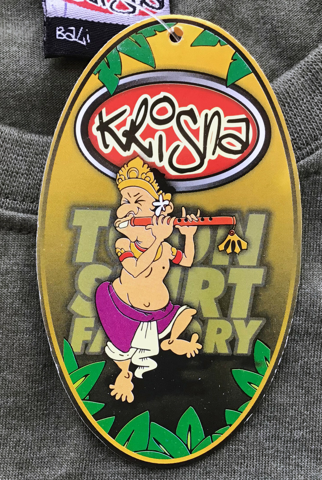 Krisna Bali The Jungle Surf Kuta-Bali T-Shirt, Green , Size Small, New w/ tags