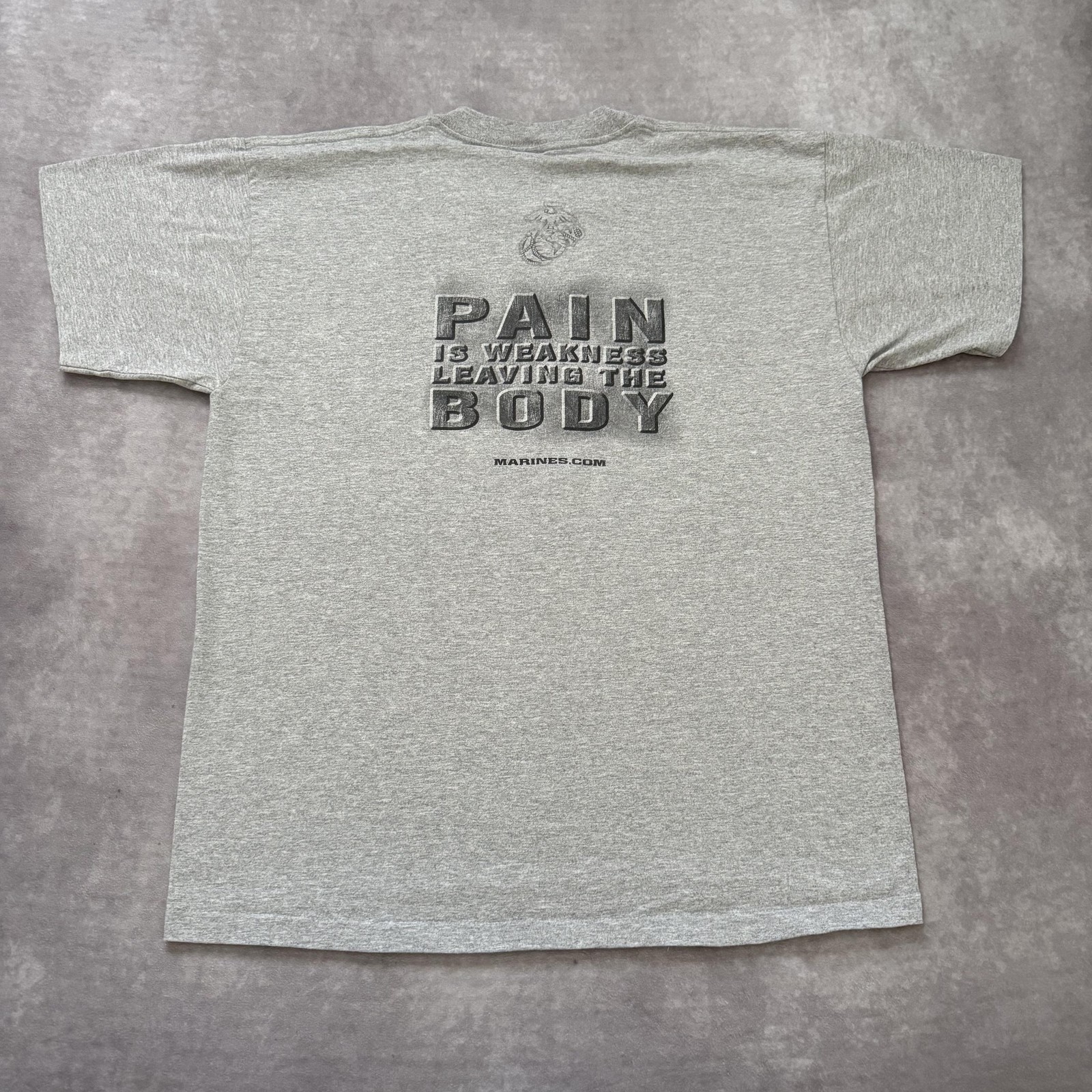 Vintage 90s Marines Pain Is Weakness Shirt Mens L Single Stitch USA Military Tee