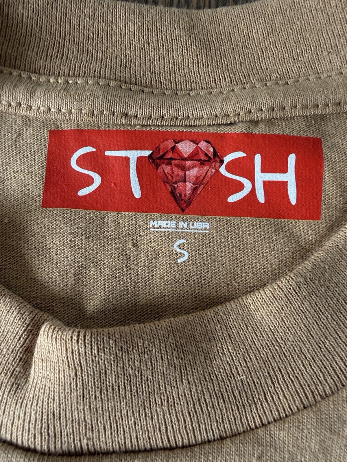 STV$H Unisex Cherub Angel Graphic Tee Tan Made In USA Size S