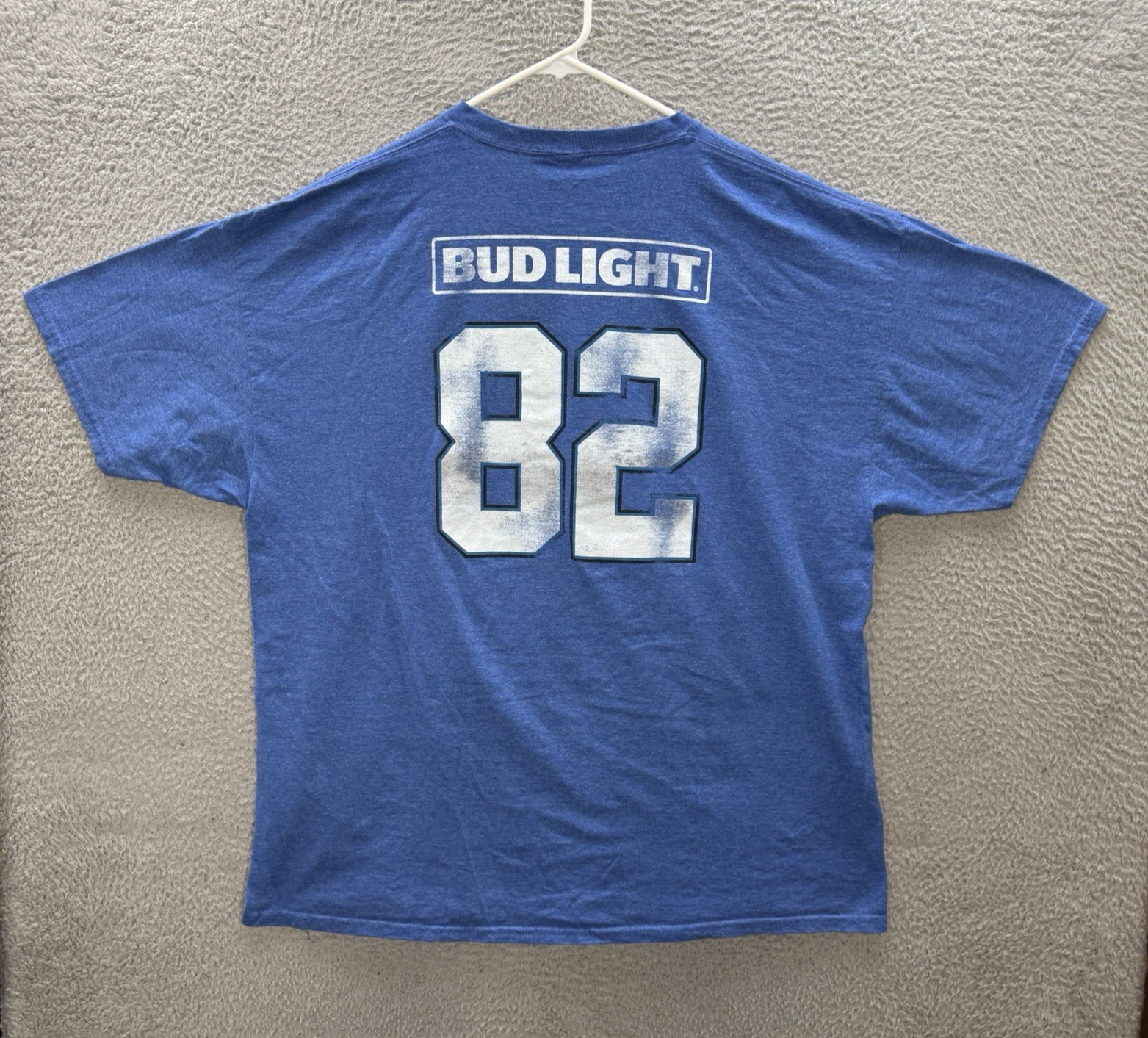 Bud Light Beer Shirt Adult 2XL XXL Blue Crewneck Tee Football Tailgate Party