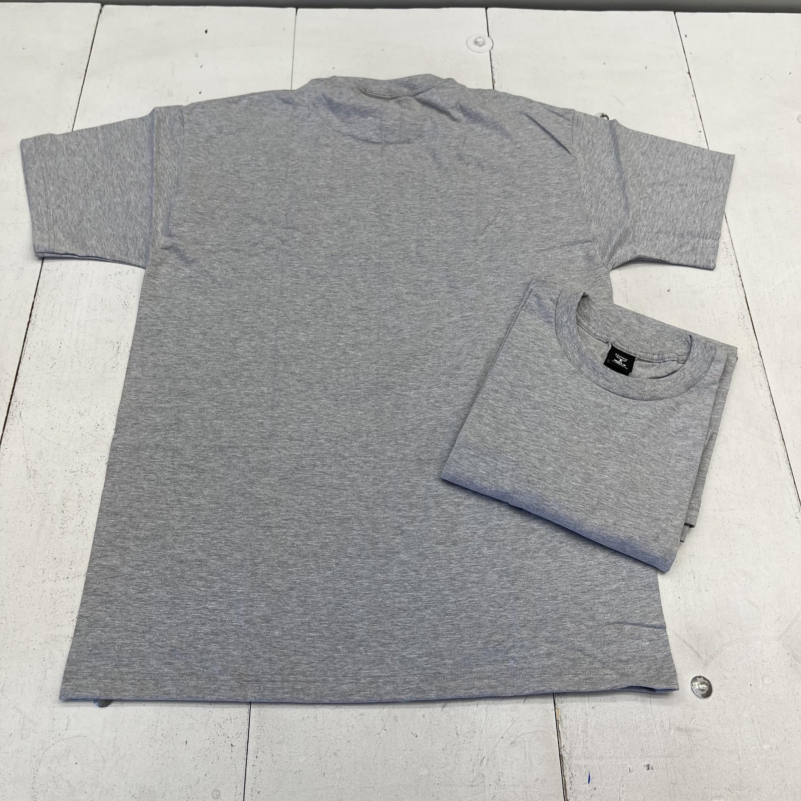Hanes Shirt Mens LT Gray Beefy-T Big & Tall Crewneck Tee Cotton Blend 2 Pack