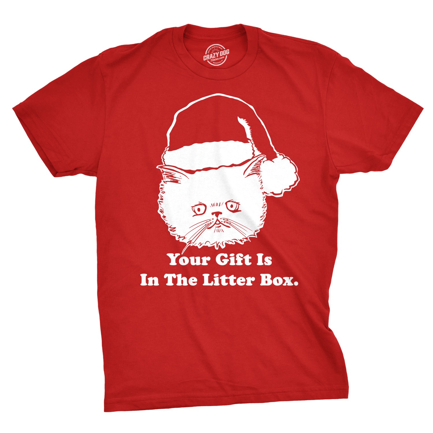 Mens Gift Is In The Litter Box Funny Crazy Cat Christmas Holiday T shirt