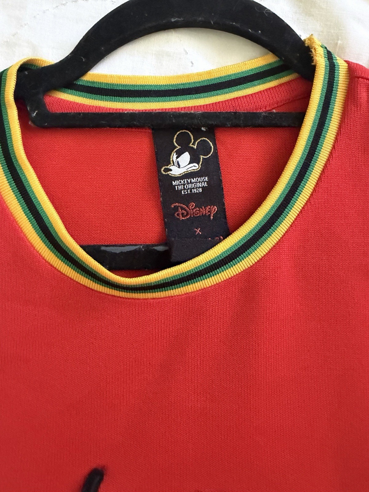 Disney x Forever 21 Men’s Red Donald Duck Lucky Duck EmbroideredRinger X