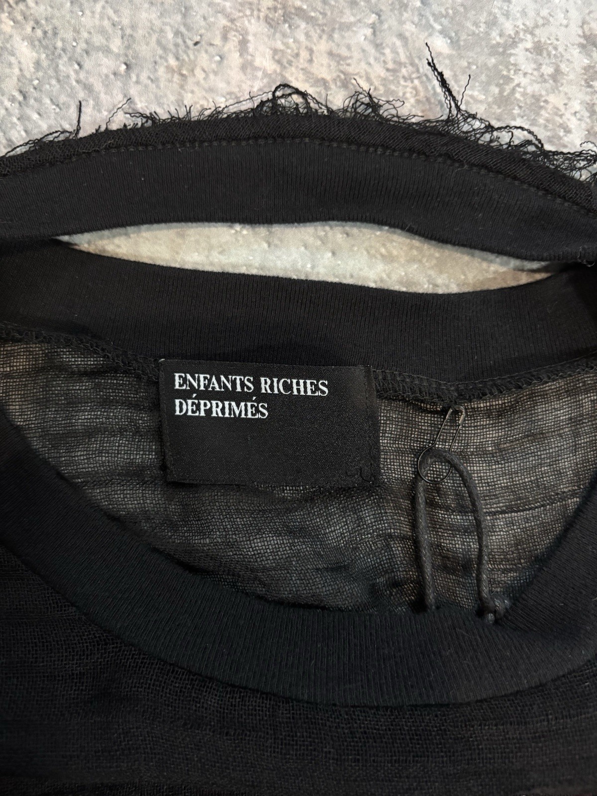Enfants Riches Deprimes Dorothy Dunkd Sheer Long Sleeve Shirt. Size Large.