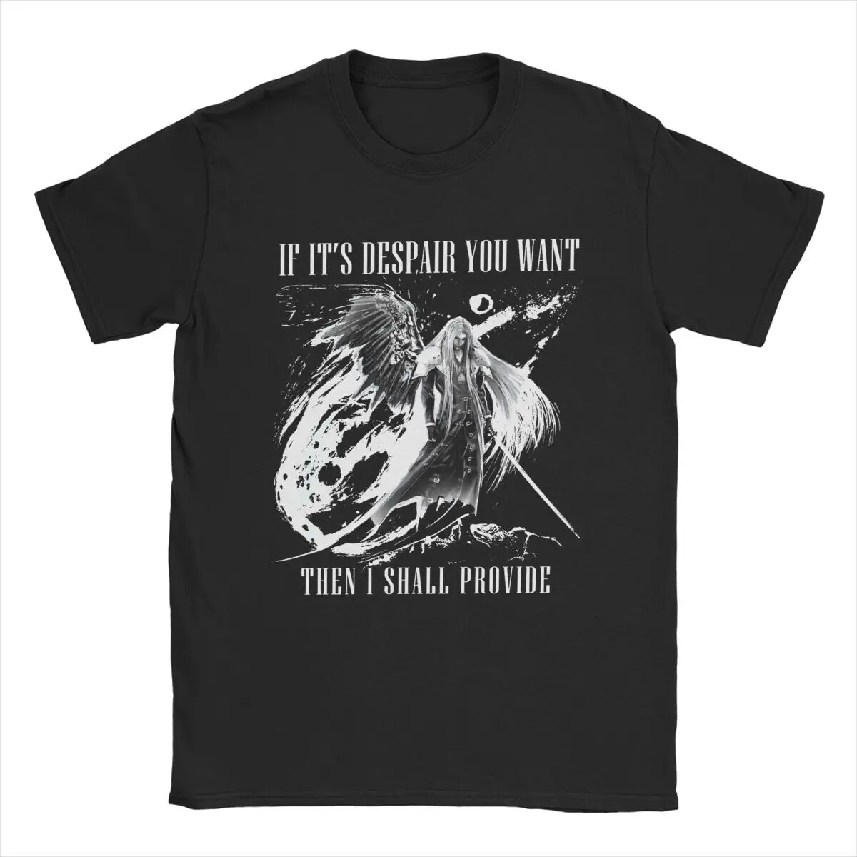 Sephiroth FF7 The One Winged Angel Final Fantasy T Shirts Men’s Cotton