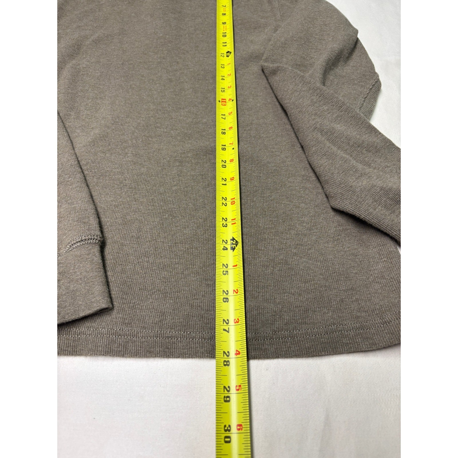 Vintage Oarsman J. Crew Mens Long Sleeve Henley Shirt Brown Cotton Ribbed M