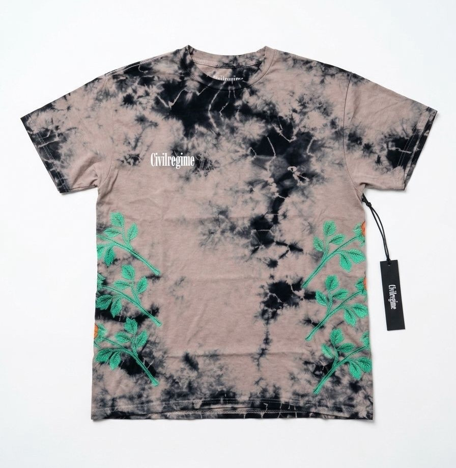 Civil Regime Men’s Short Sleeve Crew Neck Cotton Tie-Dye T-Shirt Black S
