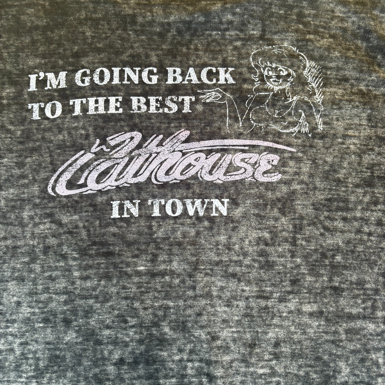 Cathouse Hollywood T-Shirt Mens Small Black Acid Wash Riki & Taimes World Famous