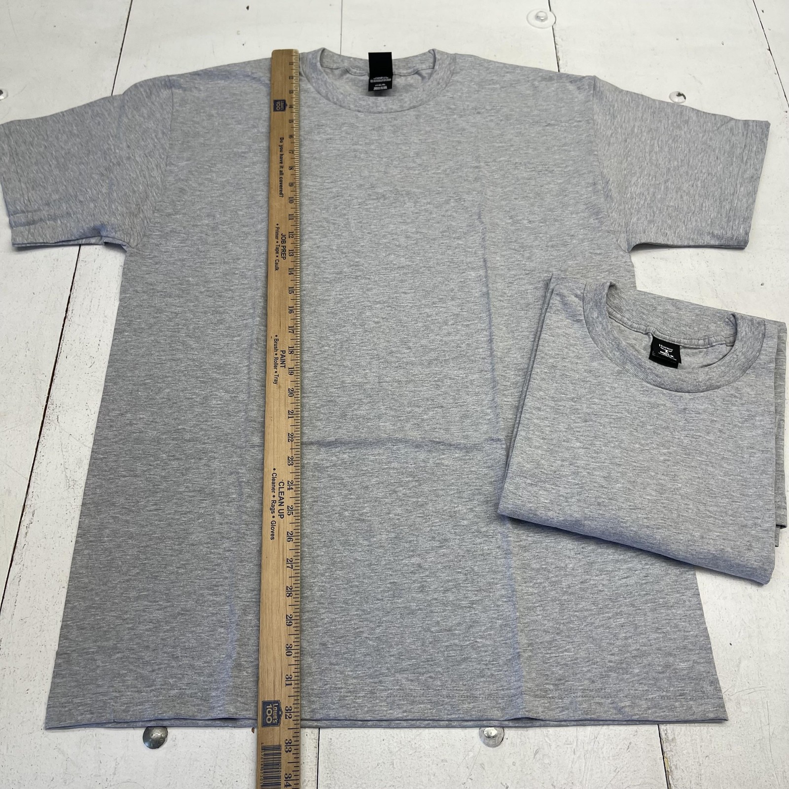 Hanes Shirt Mens LT Gray Beefy-T Big & Tall Crewneck Tee Cotton Blend 2 Pack