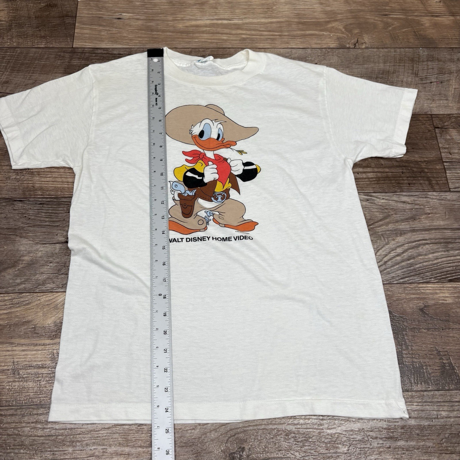 Vintage Donald Duck Cowboy Western Walt Disney Home Video Shirt Size L USA Made