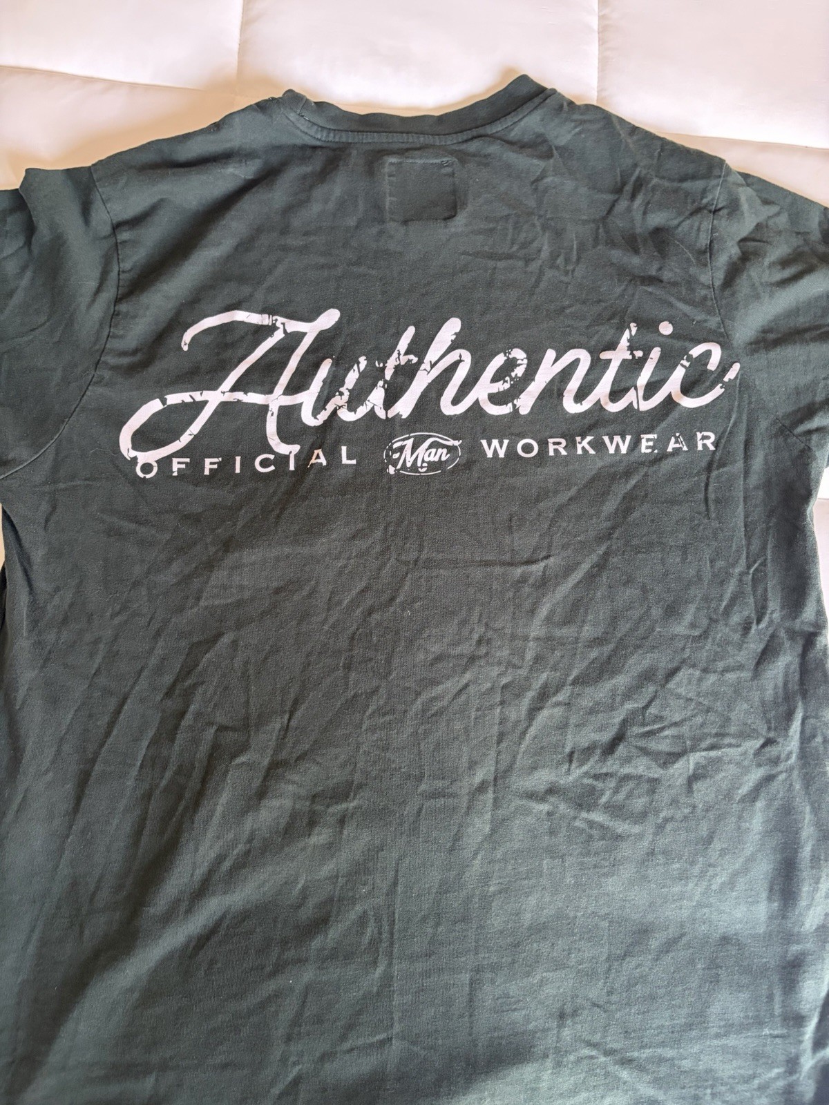 Authentic Men’s Green Graphic Print Logo Pocket Tee Crew Neck Short Sleeve L