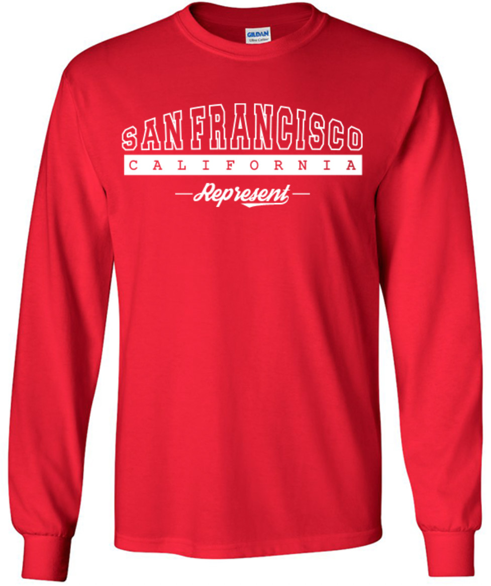 San Francisco California State T-Shirt Long Sleeve Graphic Tees Unisex Apparel