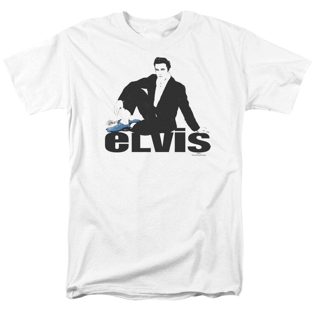 Elvis Presley Blue Suede Licensed Adult Unisex T-Shirt Regular Fit Tee SM-3X