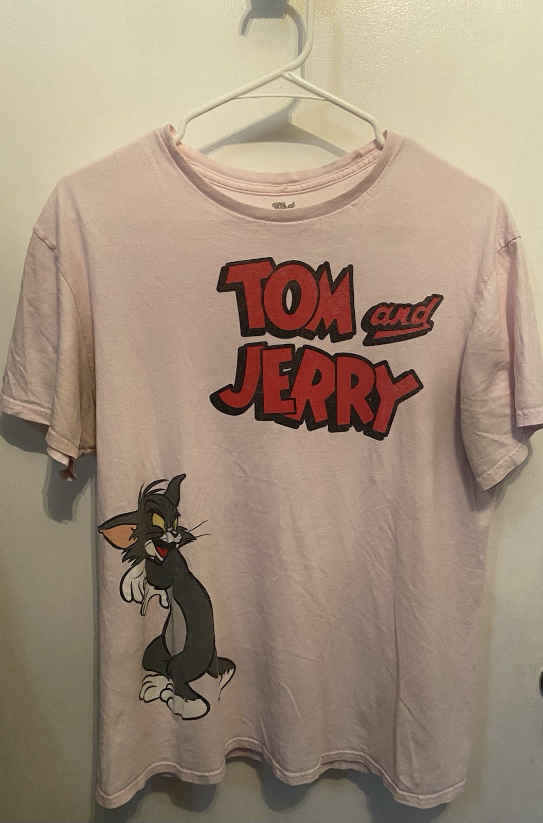 Tom and Jerry Pink Double Sided Image Men’s Tshirt Large