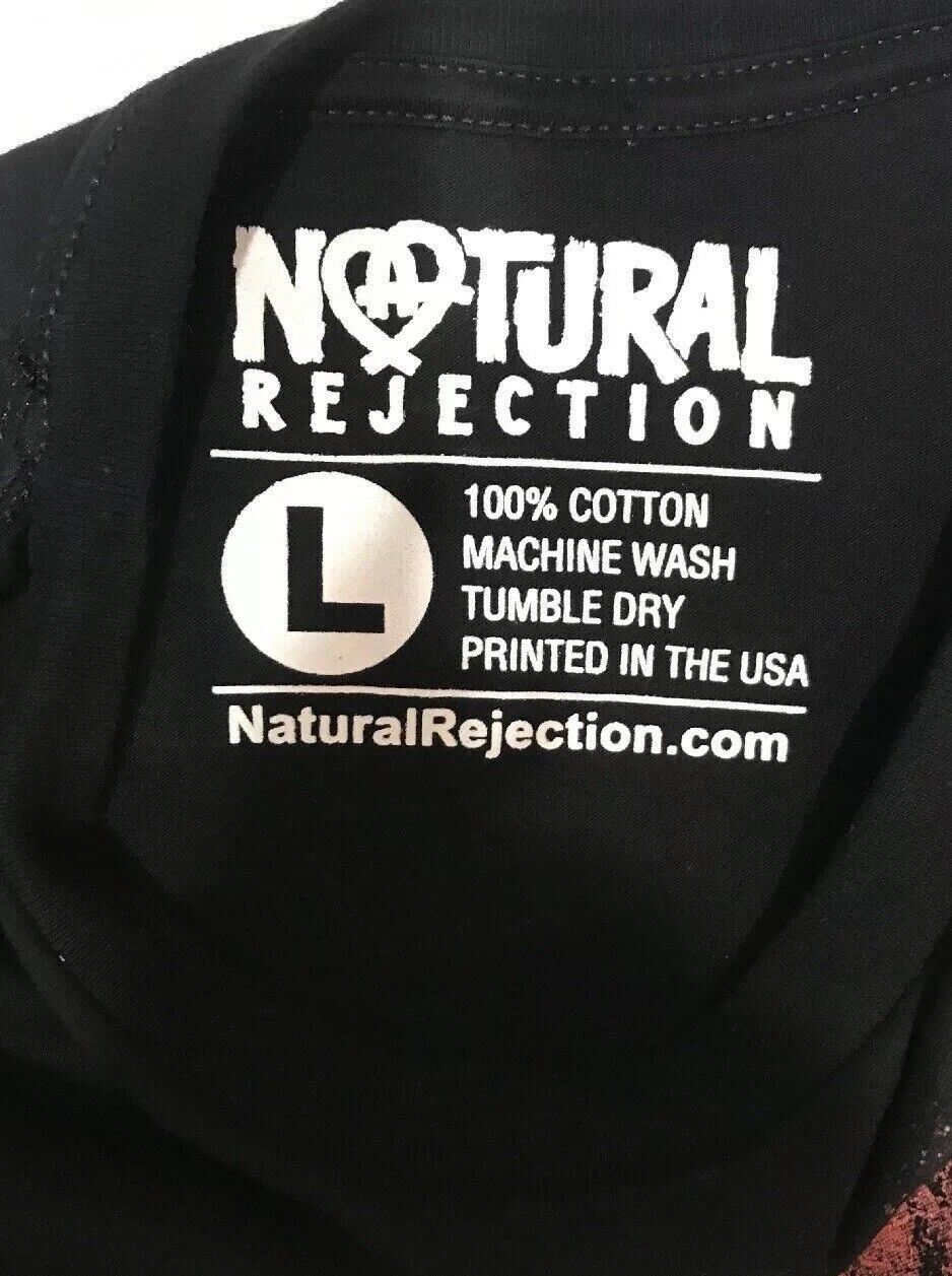 Natural Rejection Captain America USA Bulldog Bull Dog Roses Flowers T Shirt LG