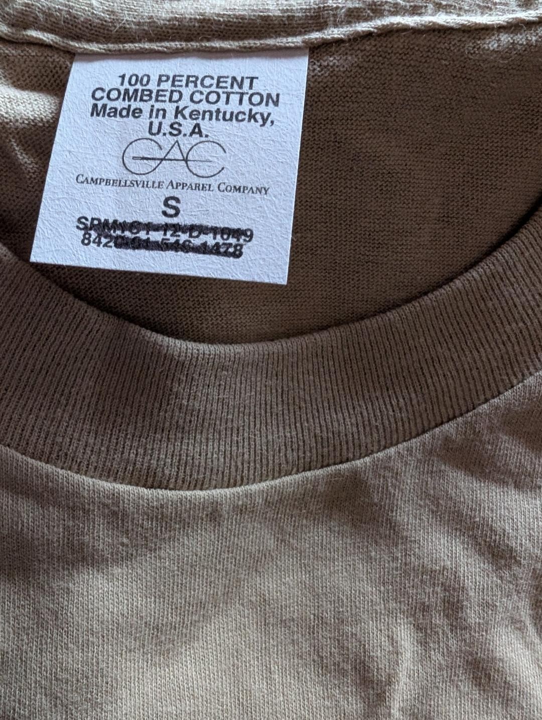 Men’s USGI Army Tan T-Shirt 100% Combed Cotton Unissued (You Will Receive Two(2)
