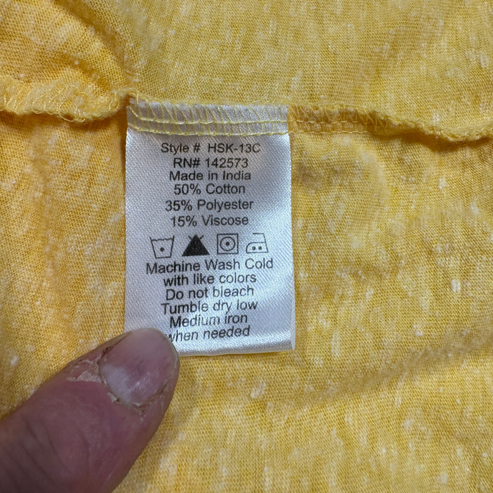 Hudson & Barrow Slim Men’s Size 2XL Solid Yellow Cotton Blend Crew-Neck T-Shirt