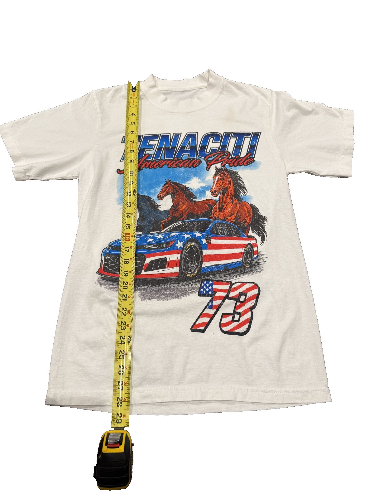 Tenaciti T-Shirt Small Vintage American Pride #73 3D Graphic Red White Blue