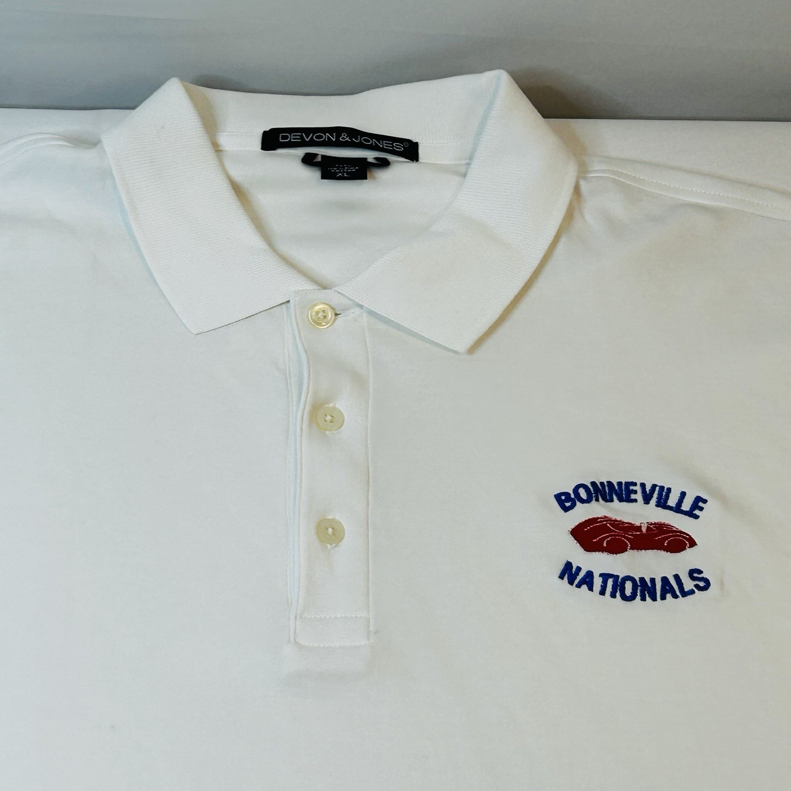 Bonneville Salt Flats Speedway Nationals Shirt Polo White Men’s XL