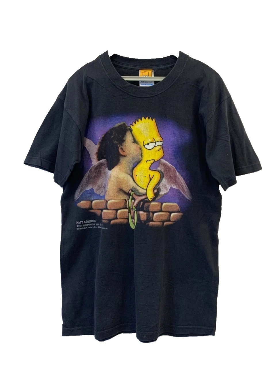 Vintage 1999 The Simpsons Bart Angel Cherub Kiss T-Shirt Screen Stars Mens S#244