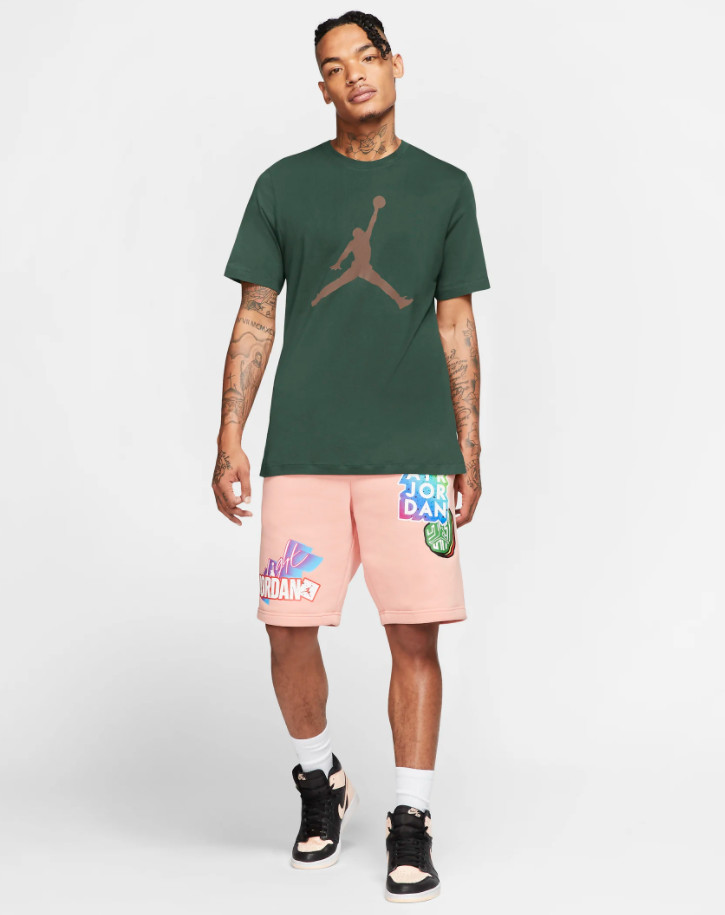 Nike Air Jordan Jumpman Logo Tee Mens T-Shirt Green Multi Size Casual Top