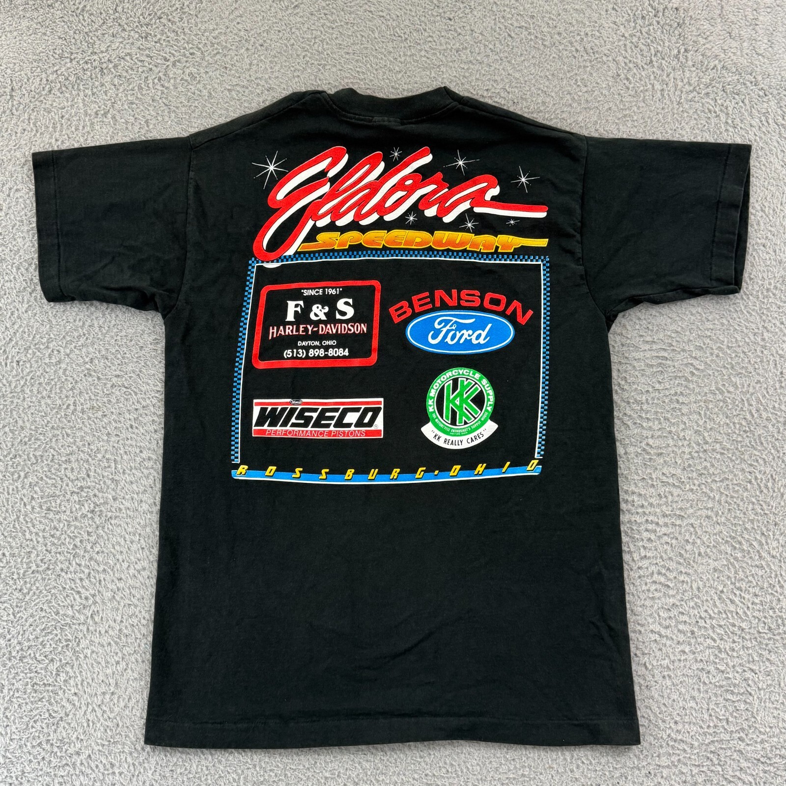 Vintage Eldora Speedway T-Shirt Mens L AMA Harley Davidson 90s Motorcycle Biker