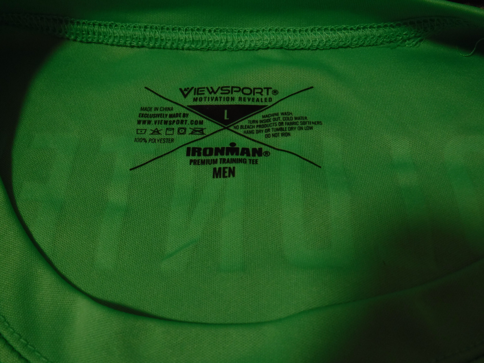 FC6 Viewsport Neon lime green Little Debbie Ironman Volunteer Shirt Sz Lg