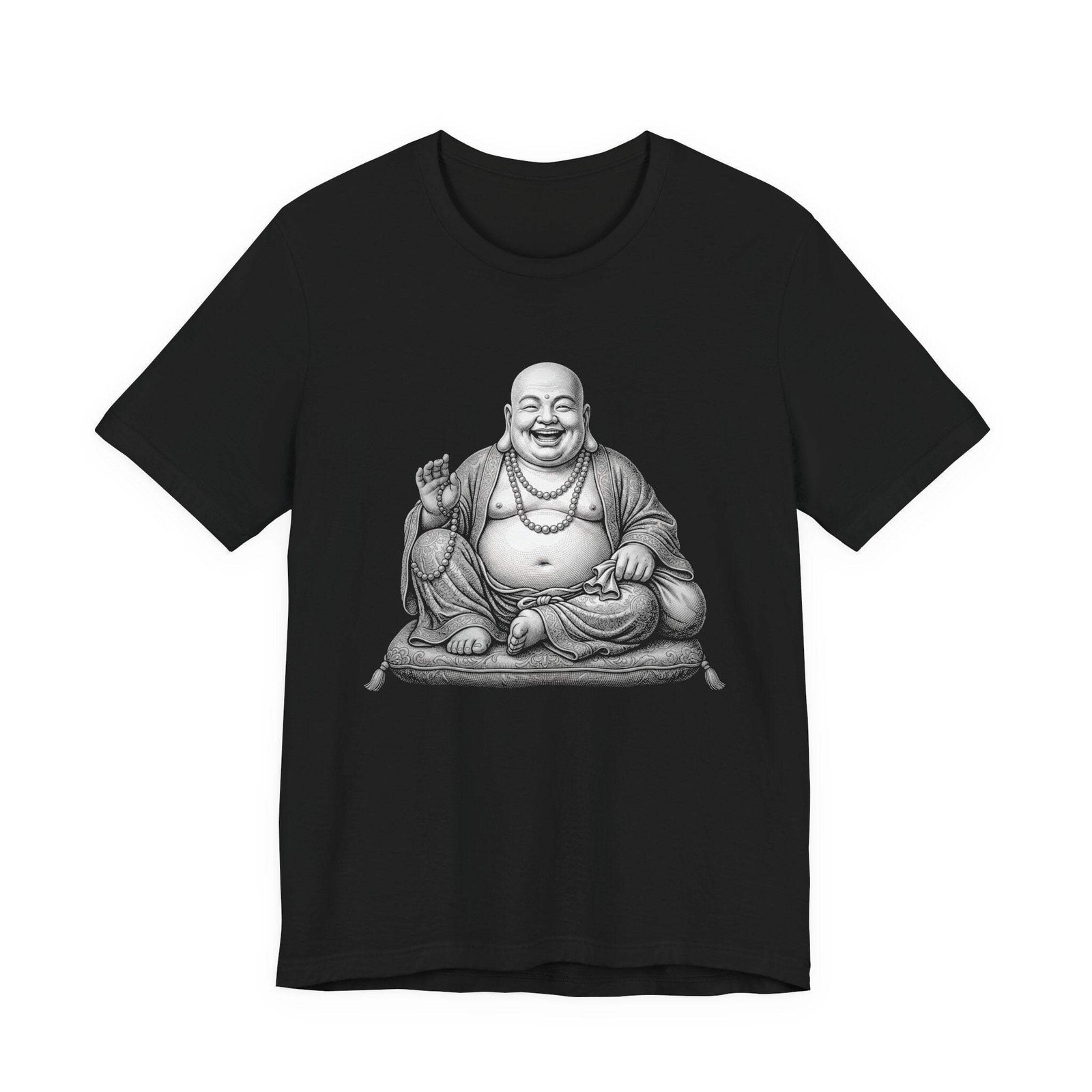 Laughing Buddha T-Shirt | Happy Budai Hotei Zen Buddhism Graphic Tee Shirt