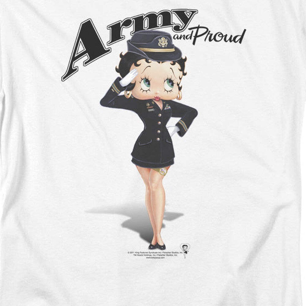 Betty Boop Army Boop Licensed Adult Unisex T-Shirt Regular Fit Tee SM-3X