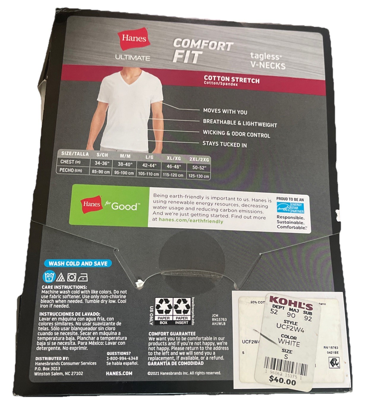 Hanes Ultimate 4 Tagless TShirts Comfort Fit Cotton Stretch Men’s Sz Small White