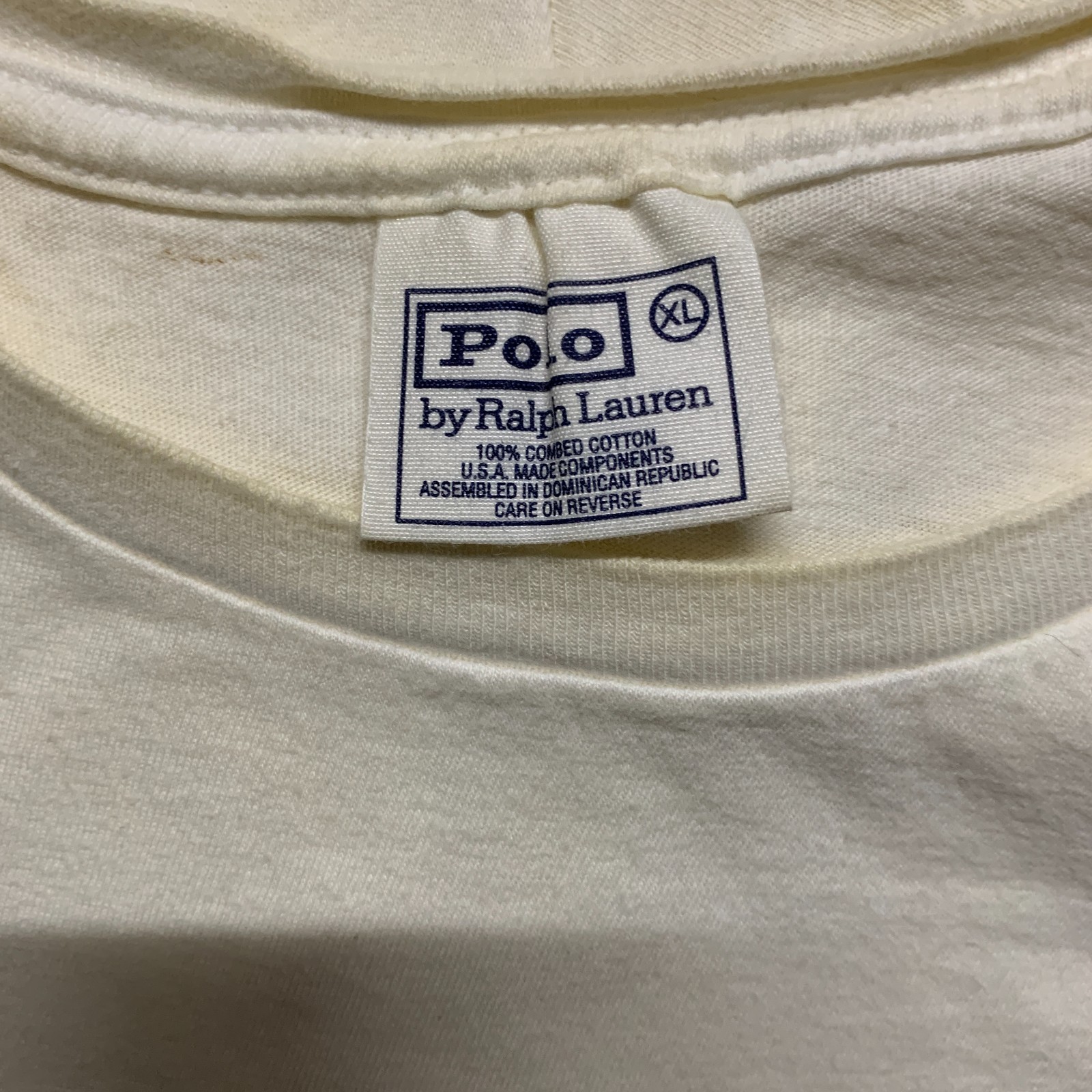 Lot of 2 VTG Polo Ralph Lauren Cream Shirts XL 0 Combed Cotton USA Components