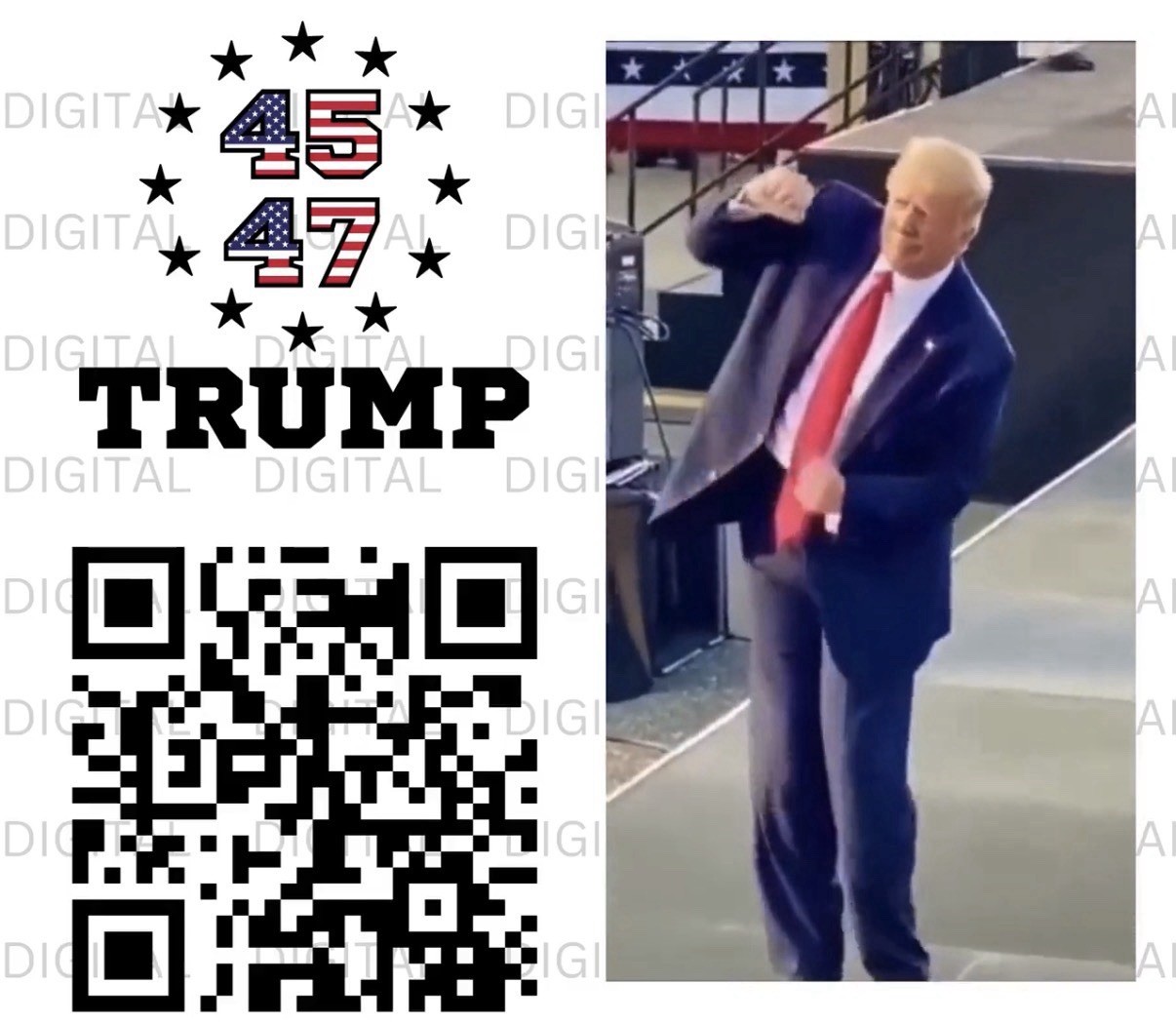 Funny Trump Inspired President Dance QR Code Custom T-Shirt Unisex Size S-3XL