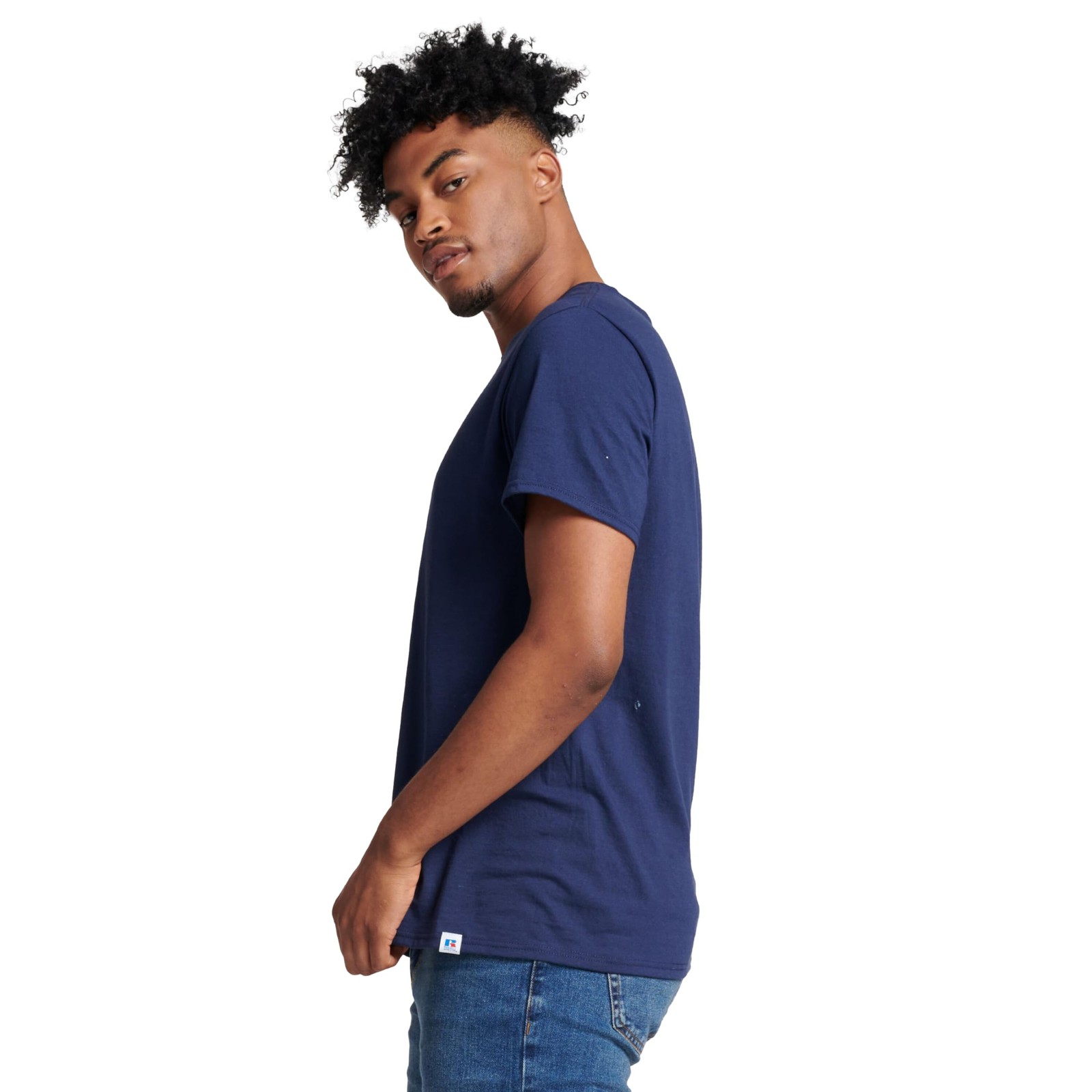 Men’s Essenital Men’s Short Sleeve Tee Shirt, Navy, 4XL
