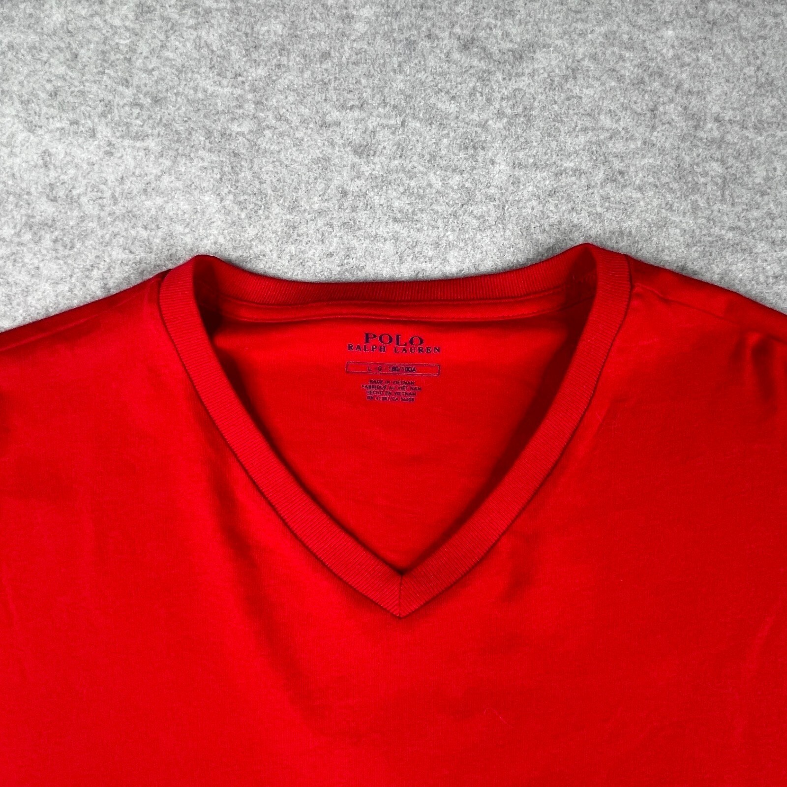 Polo Ralph Lauren Large Red V Neck Navy Pony Casual Basic