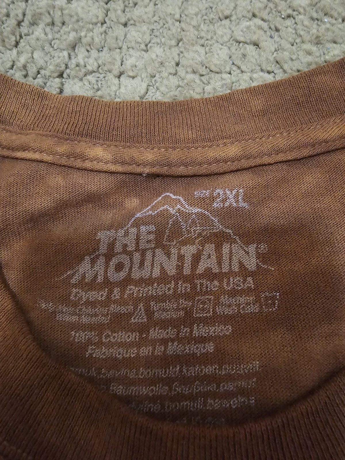 THE MOUNTAIN American Indian Marine Brown Tie Dye T-SHIRT – 2XL